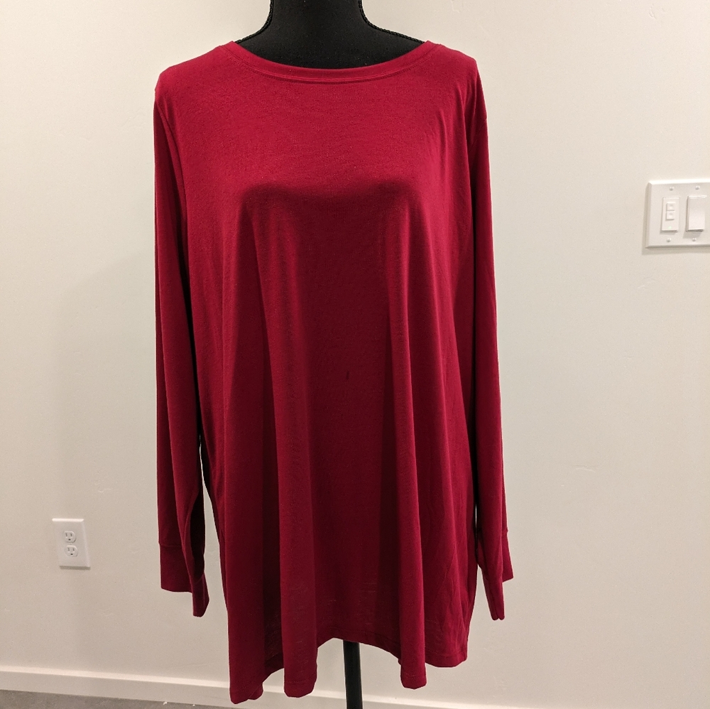 Torrid Classic Fit Long Sleeve Top Rumba Red